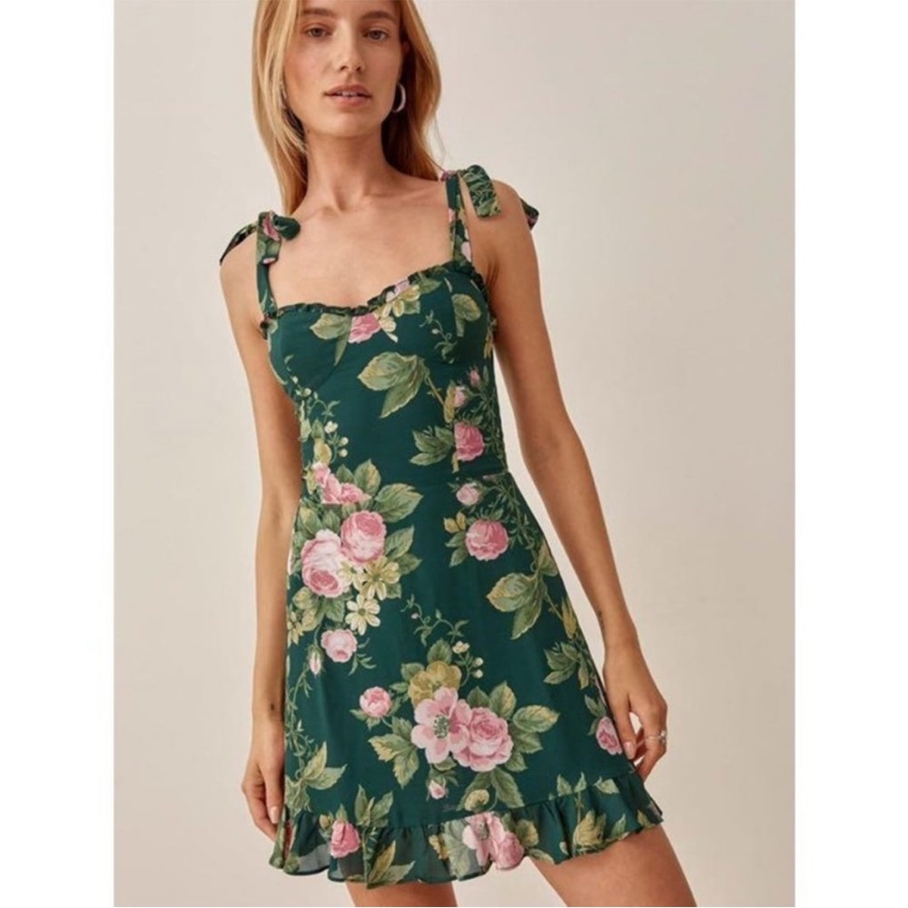 Reformation Christine Dress in Green Floral Belvedere Size 4 - Small
